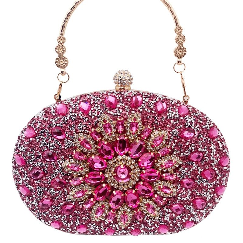 Popular Suower Fashionable Banquet Handbag Evening Dress Dia Set European And American Party Bag_voghion.com