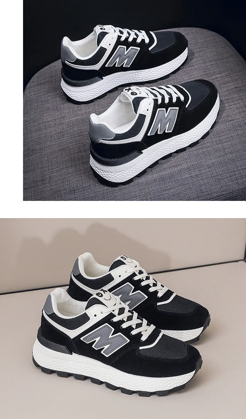 gratis fragt designer dame mænd sneakers sport sort grå brun løbesko åndbare athleisure løbesko_voghion.com
