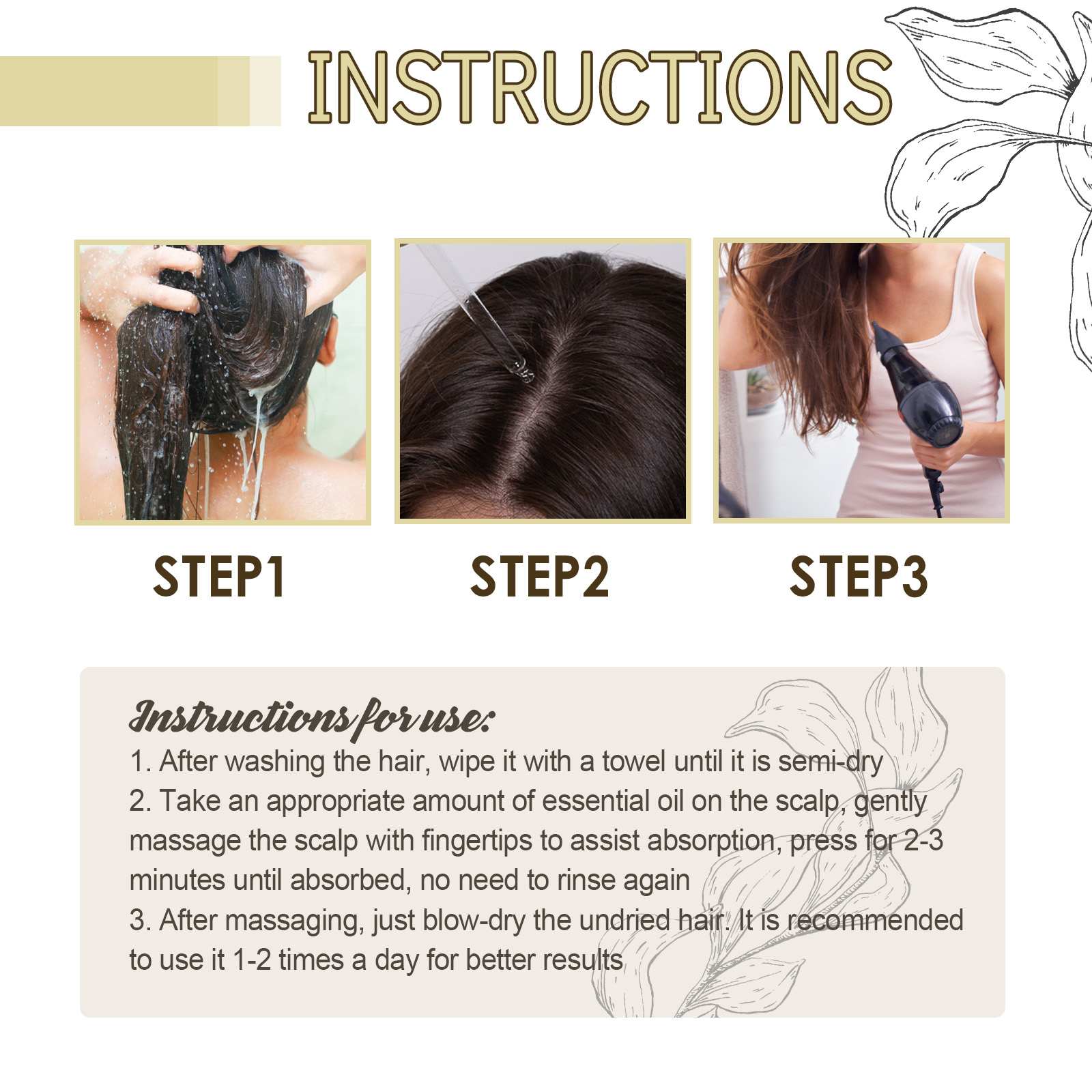 Das ätherische Rosmarinöl von EELHOE für die Haare ist ein Öl zur Reparatur, Glätte, sanften Pflege und für Glanz._voghion.com