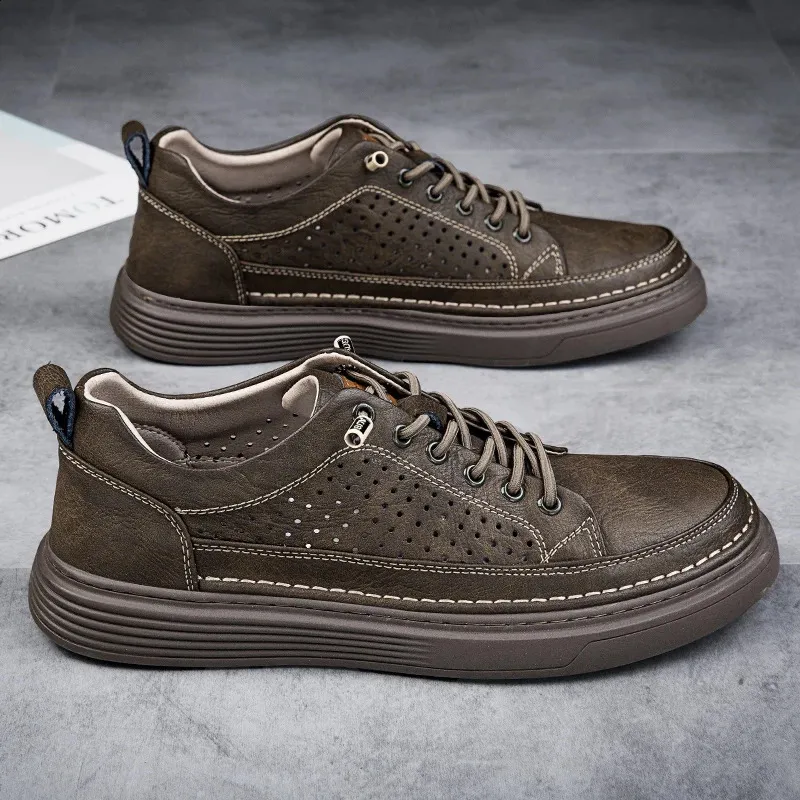 Abnkarwin Homens Couro Casual Sapatos Baixos Clássico Moda Primavera Verão Outono Inverno Tamanho Grande 47 240702_voghion.com