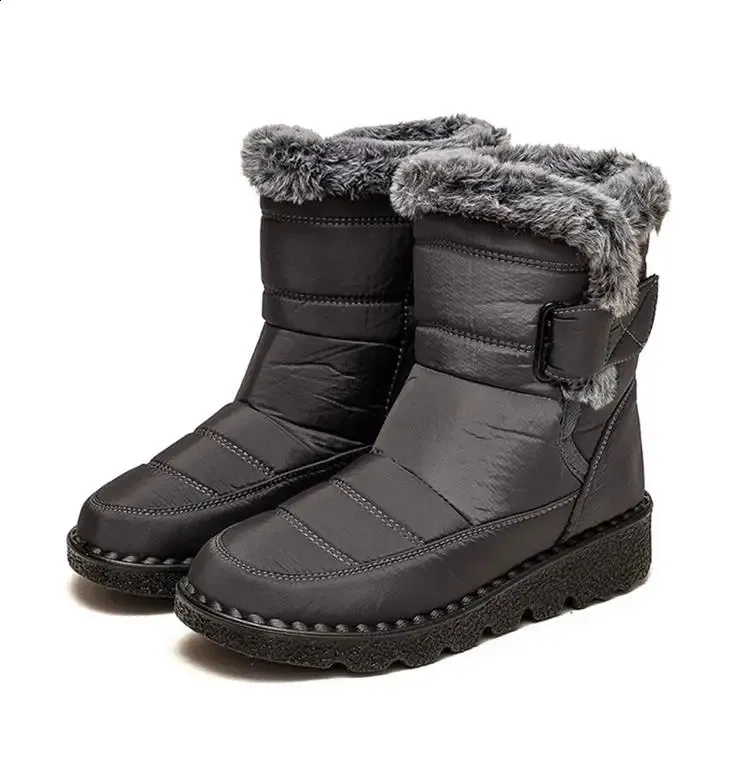 Botas femininas de neve macias com plataforma de pele para manter o calor Botas femininas plus size Botas Mujer Sapatos de inverno 240826_voghion.com