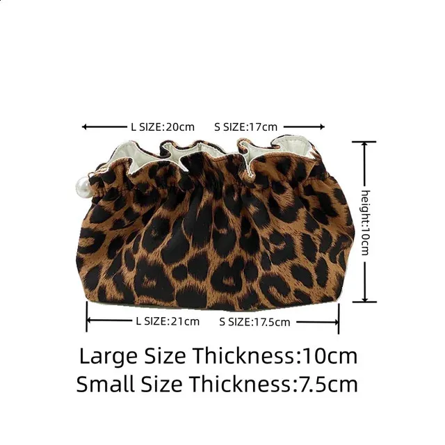 Trousse de maquillage tendance pour femmes avec fermeture éclair et perles, grande capacité, trousse de toilette, organisateur de voyage, trousse de maquillage à imprimé léopard pour dames_voghion.com