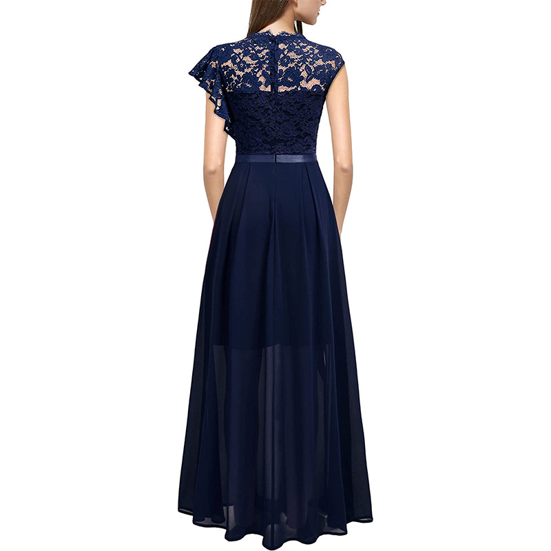 Europäischer und amerikanischer heißer Stil, Abendkleid, Spitzenstil, hoher Taille, langer Rock_voghion.com
