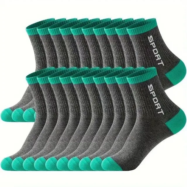 20 Puer Damen Sport Crew Fussball Fussball Mëttelstuf Hären Socken Basketball Einfarweg Buschtawendrock Atmungsaktiv_voghion.com