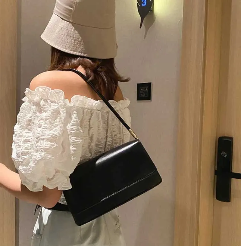 Yeni Moda Kadın Omuz Çantaları Basit Düz Renk Koltuk Altı El Çantası El Çantası El Çantası ClutchC241104_voghion.com