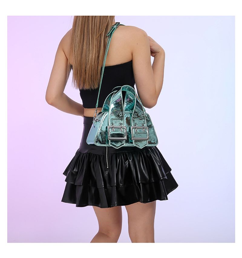 Damen 2024 Neue supermodische tragbare kleine quadratische Tasche Koreanische Ausgabe glänzende Premium strukturierte_voghion.com