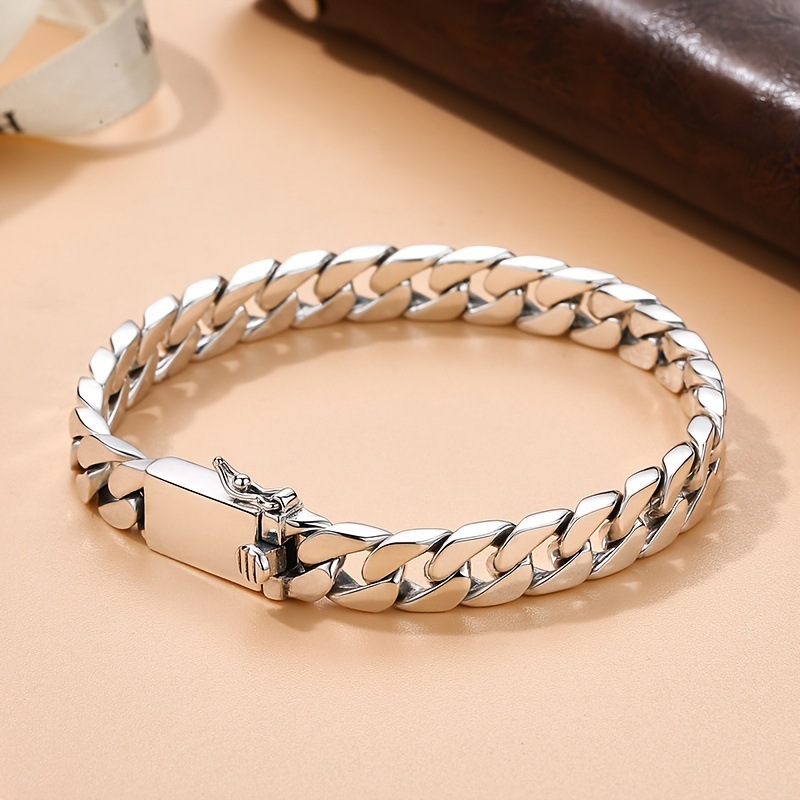 High-Quality Fashion Personality Miami Cuban Chain Men's Metal Bracelet Trendy Classic Party Jewelry_voghion.com