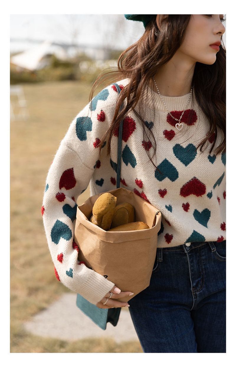 Love soft sticky sweater women in autumn winter, loose and versatile for short knit top, stylish new style_voghion.com