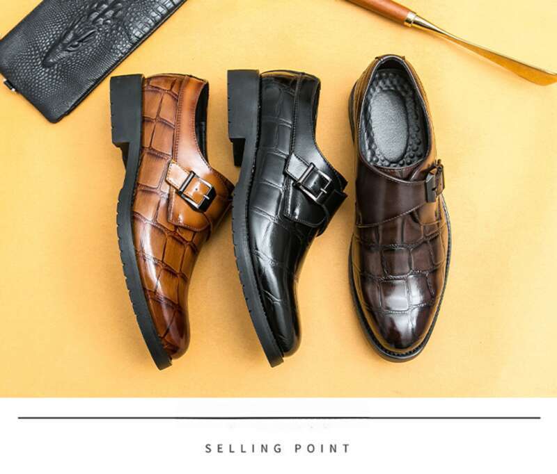 Leren heren zakelijke leren bruiloft puntige handgepolijste Oxford kostuum schoenen_voghion.com