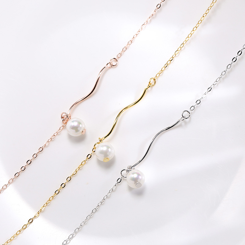 Special price Wanying Jewelry Wave Pearl Bracelet S Pure Silver Korean Edition Personalized Creative Accessories_voghion.com