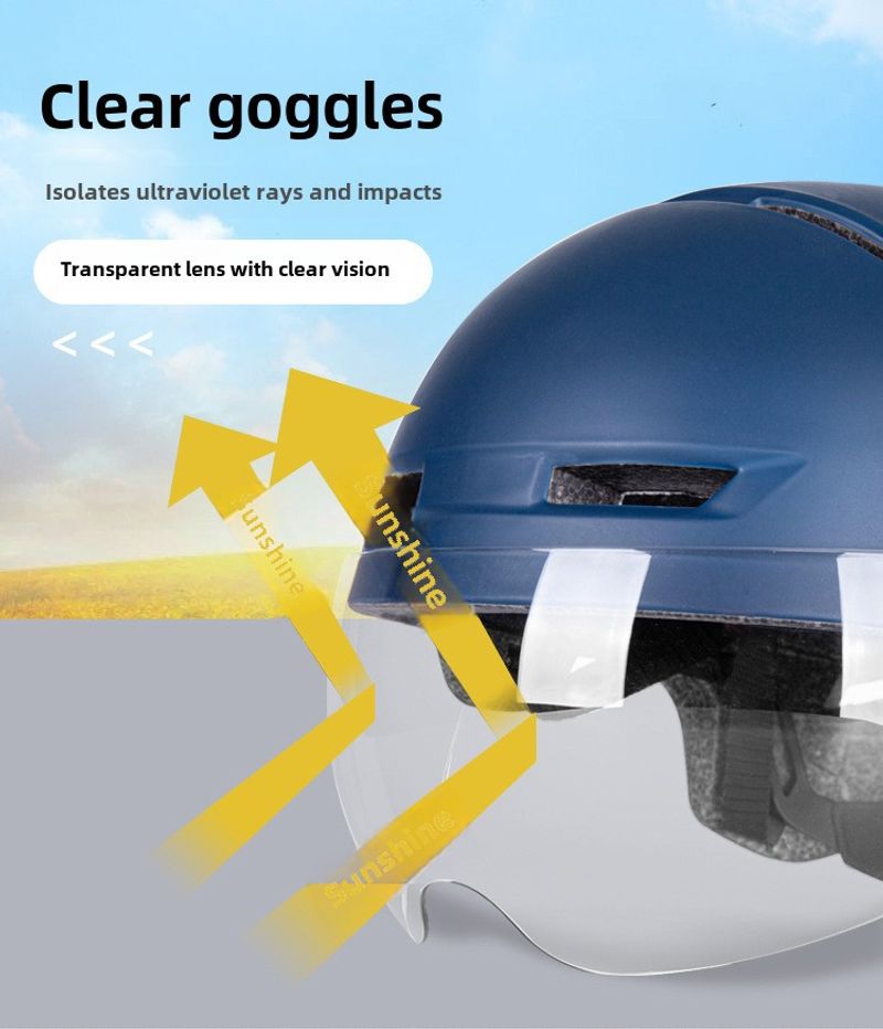 Factory Wholesale Electric Four Seasons Universal Bicycle Mountain Bike Riding Helmet With Goggles Taillight_voghion.com