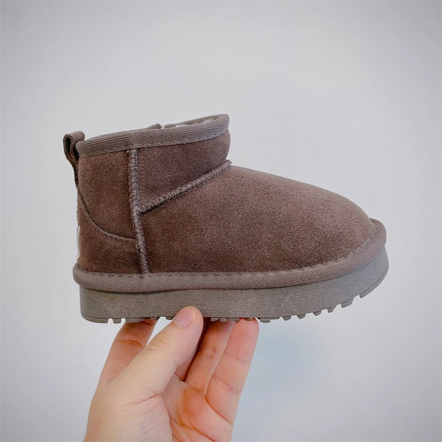 Winter Outdoor Schnee Jungen Mädchen Mini Schaffell Plüsch Kinder große warme Baumwollstiefel_voghion.com