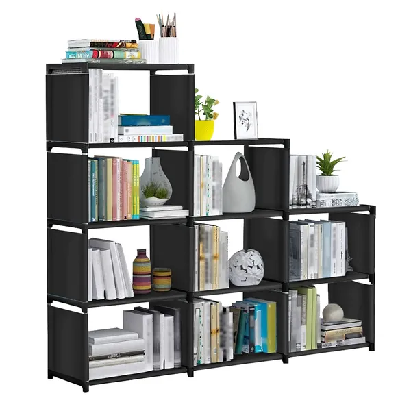Cube Storage Organizer 9 Cubes Closet Shelves Cabinet Bookcase Non-Woven Fabric Cube Shelf For Living Room Bedroom Office_voghion.com