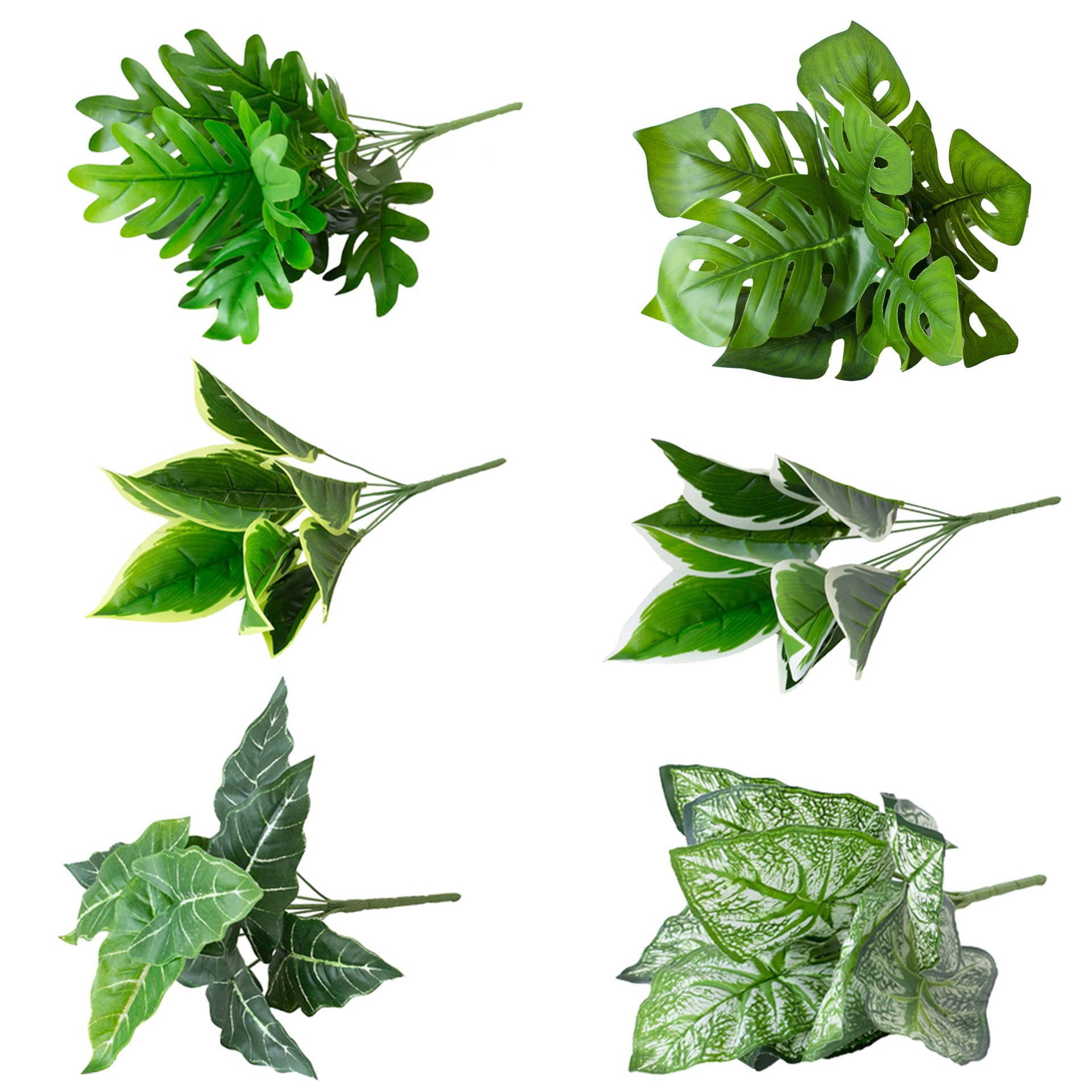 Manufacturers wholesale high-simulation green leaves, table and living room display simulation leaves, green decoration bunches of green plants_voghion.com