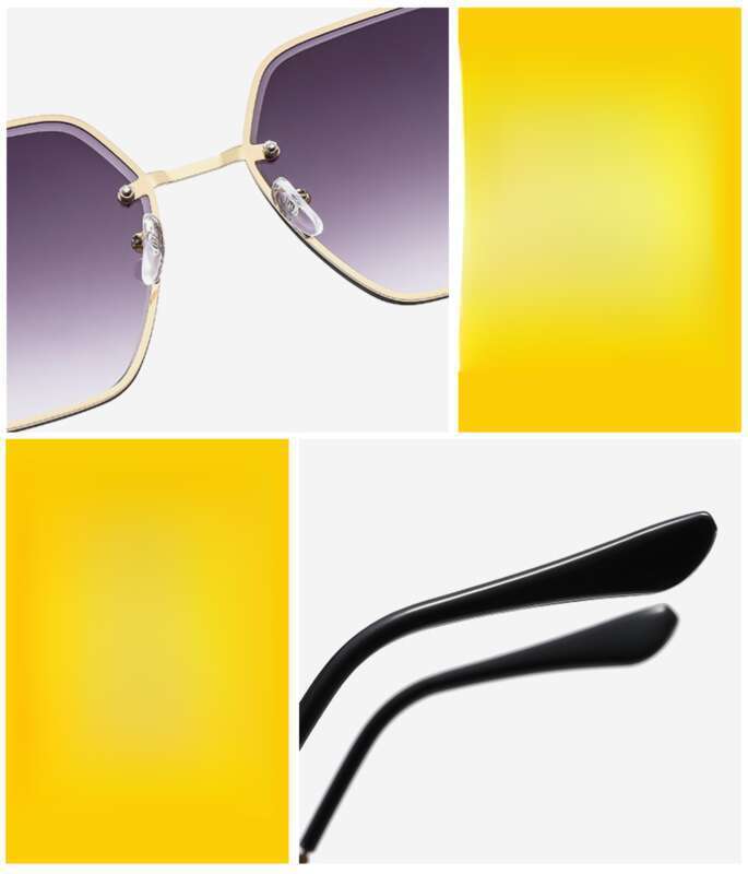 2025 New Fashion Dammen Rimless Tipp UV Schutz Net Red Sonnebrëller_voghion.com