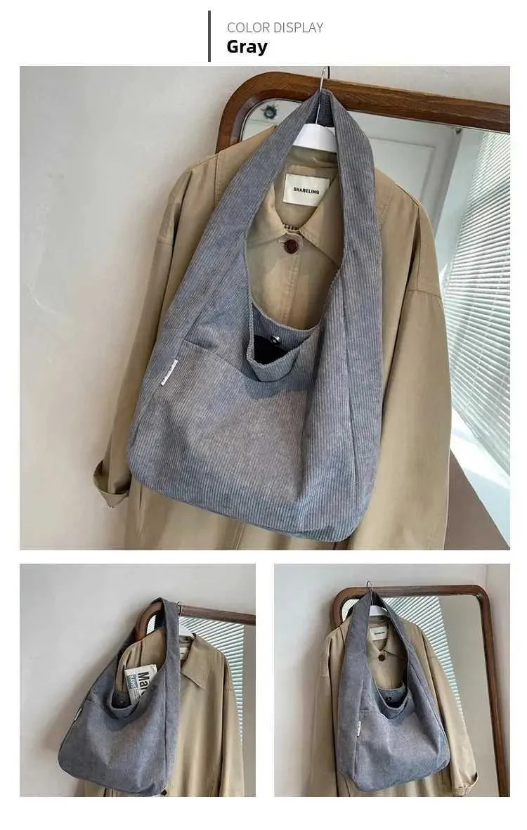 Canvas Shoe Corduroy è una borsa da designer semplice e casual di grande capacità progettata per la borsa da viaggio solida Wens_voghion.com