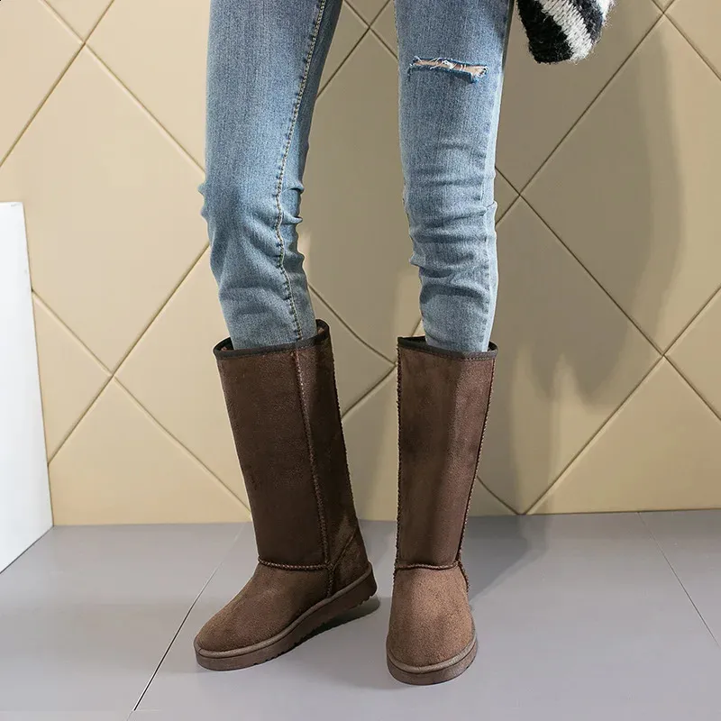 Damen Schneestiefel Klassisch Wasserdicht Echtleder Mit Fellfutter_voghion.com