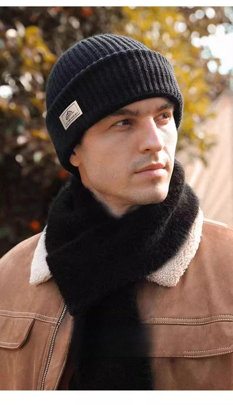 Balaklafa Autumn And Winter Knitted Cold Hat Headset Riding Windproof Face Mask Men's_voghion.com