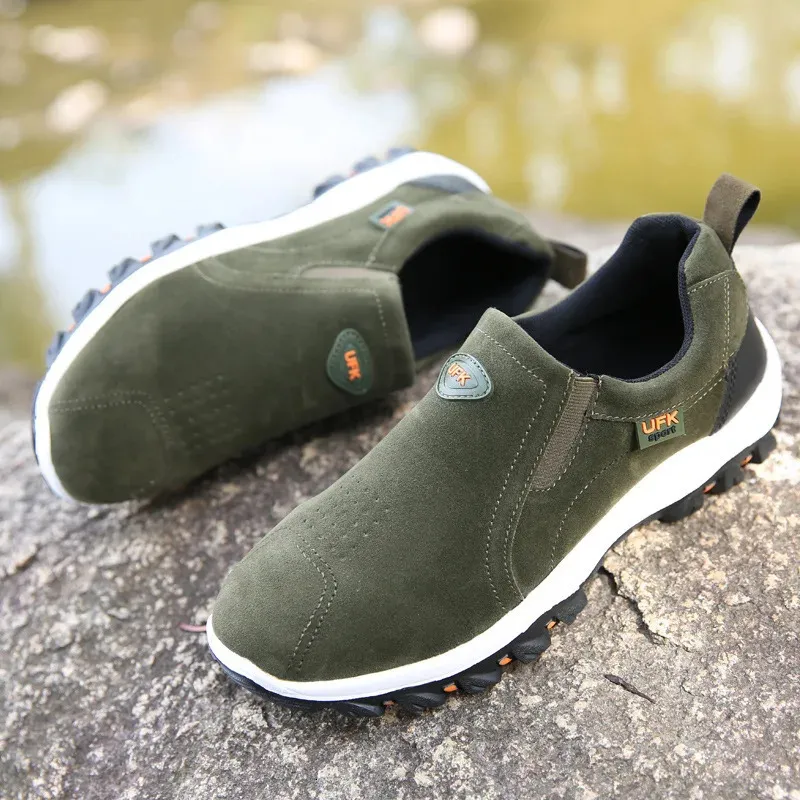 Baskets décontractées pour hommes, chaussures de marche en plein air, mocassins d'automne à enfiler en cuir suédé, grande taille 48 49 50_voghion.com