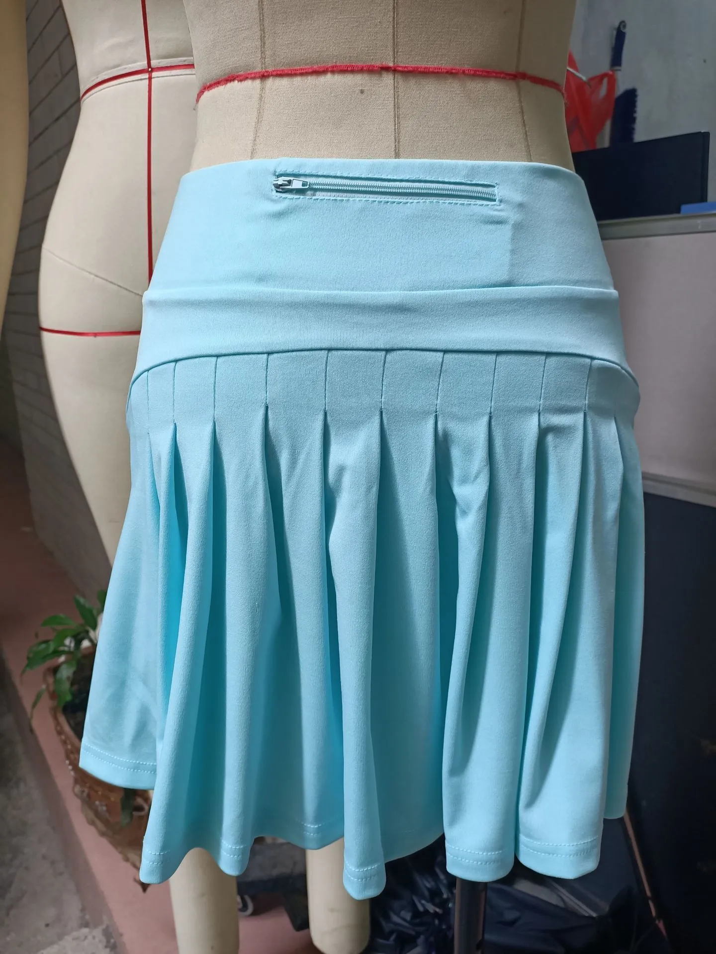 Tennis Skirts Pleated Yoga Skirt Gym Clothes Women Running Fiess Golf Pants Shorts Sports Back Waist Pocket Zipper_voghion.com