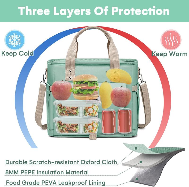 Lunch large-capacity insulation handheld mommy oxford cloth thickened aluminum foil waterproof ice bag_voghion.com