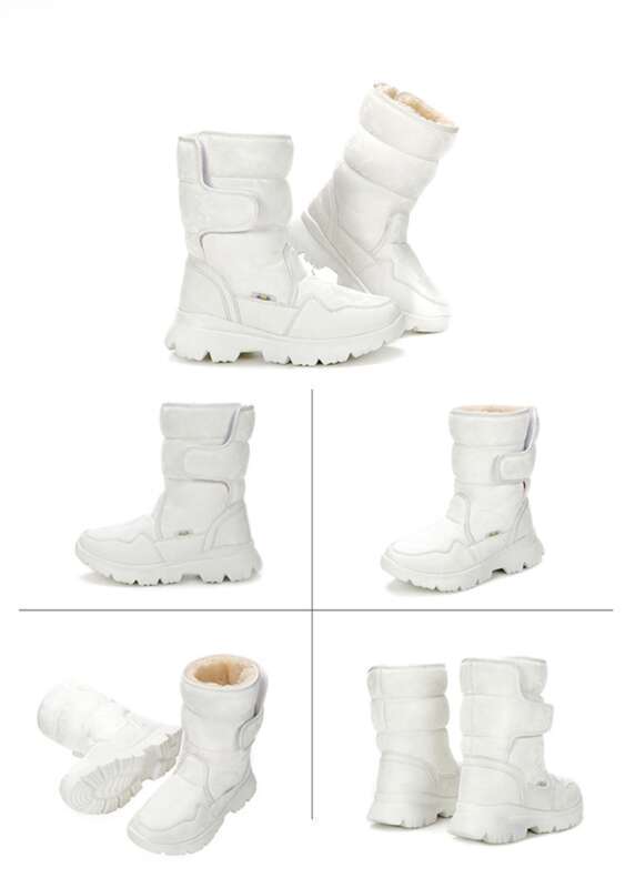 A Great Partner For Skiing Tourism! White Snow Boots For Parent-child Men And Women, Non Slip And Warm_voghion.com