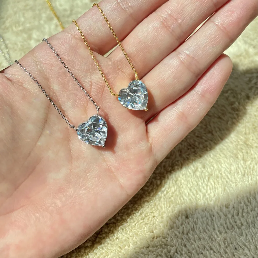 S Sterling Sier Love Heart Designer Necklaces For Women Big Austrian Crystal Charm Sailormoon 3 Carats Stone Hearts_voghion.com