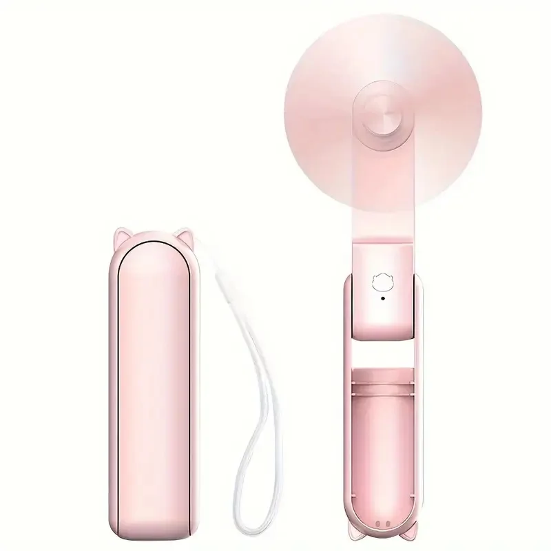 Portable Handheld Folding Fan Usb Rechargeable With 3 Speed Modes_voghion.com