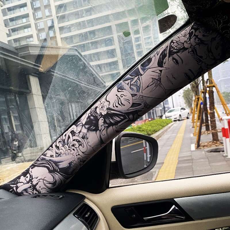 AB Pillar Autoadeziv Spate Adeziv Tatuaj Floral Braț Personalizat Pictat Manual Frumusețe Schimbare de Culoare și Interior_voghion.com