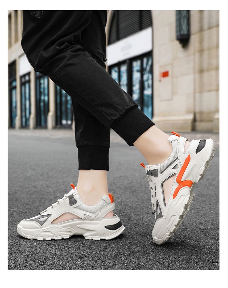 Sandalen Hären am Summer, atmungsaktiv, Outdoor, rutschfest, ausgehöhlt Casual Sports, Papp fir Teenager, déck Sohlen, séier_voghion.com