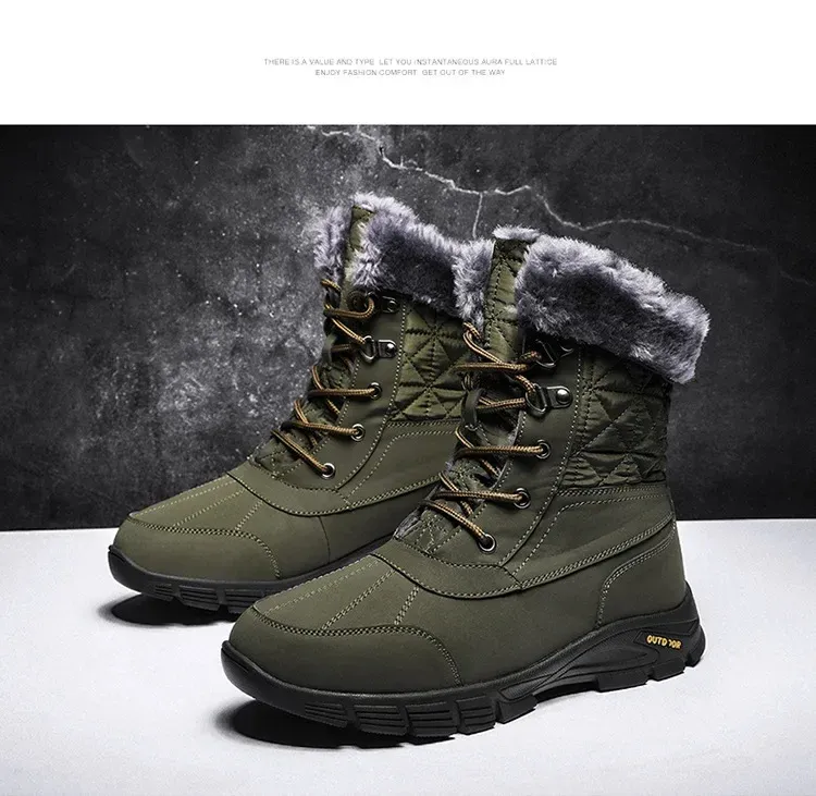 Heren High-end Snowboots Winter Mode Pluche Isolatie Antislip Waterdicht Slijtvast Katoenen Schoenen Buiten_voghion.com