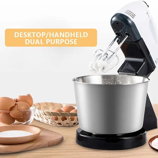 Electric Hand Mixer With Bowl And Stand For Kitchen Baking_voghion.com