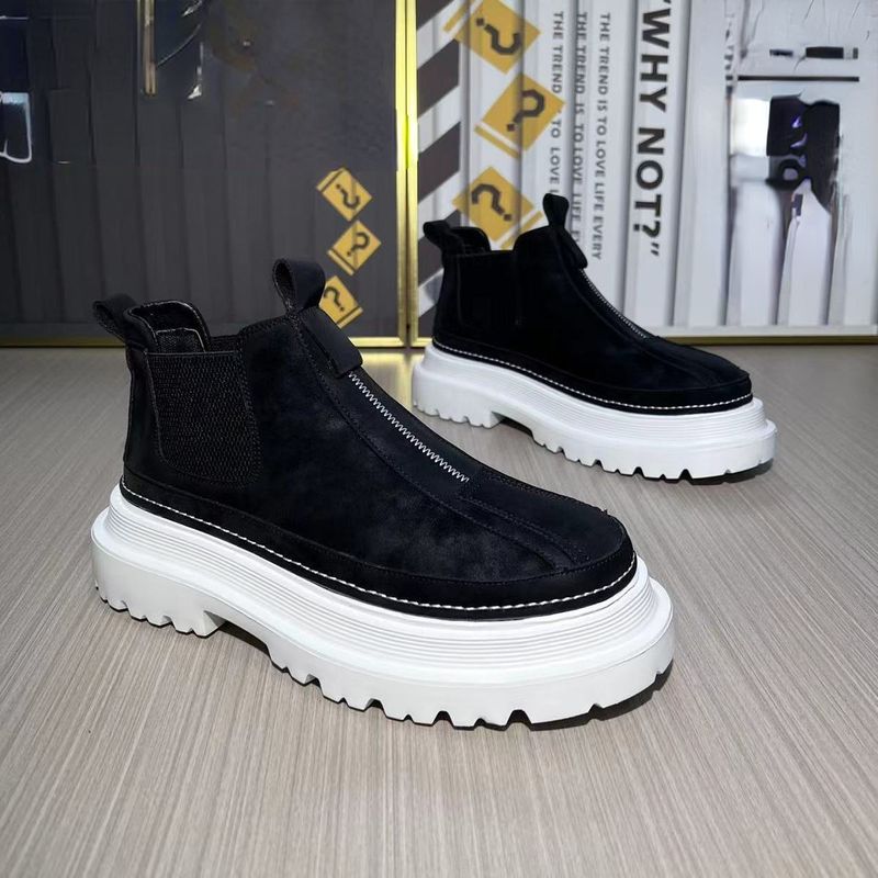 Herbst Neuankömmg Mode lässig britischen Stil Designer Motorrads tiefel bequeme hoge Winter warm Herren schuhe_voghion.com