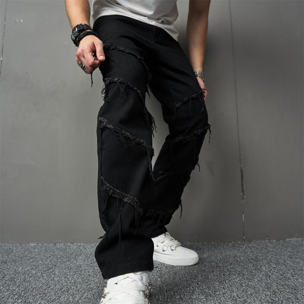 Men's Personalized Embroidered Jeans Fashion Straight Trend Casual Men's Pants