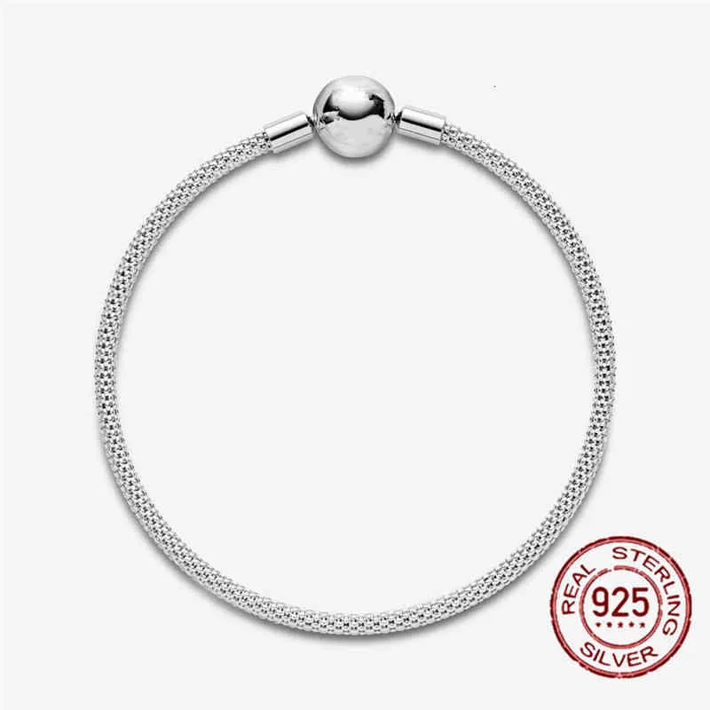 Echte Sterling Silber Perlen Schlangenkette Armband Roségolddraht passend für Original Pandra Bead Charm Damen Schmuck 2022_voghion.com