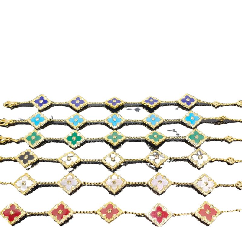 Bubu Family Vierblättriges Kleeblatt Doppelseitiges Beimu mit Dia Five Wer Armband V High Edition Damen vergoldet_voghion.com