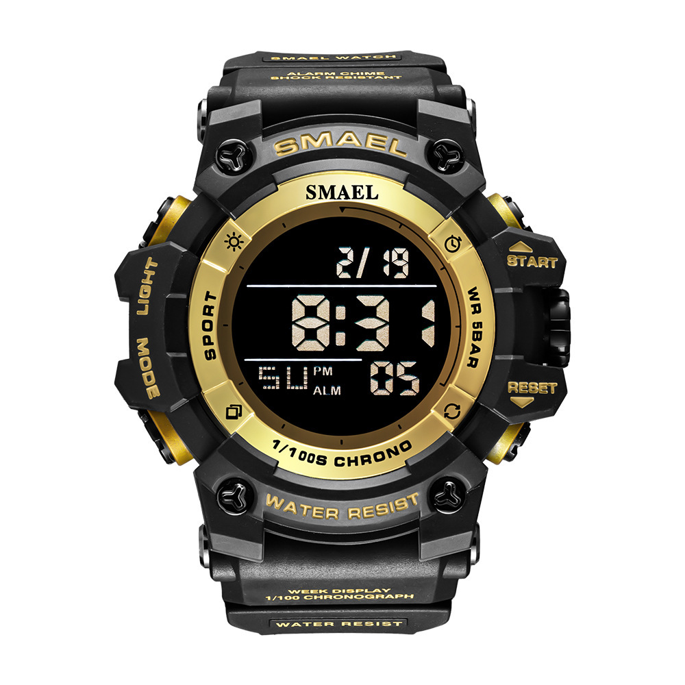 SMAEL quadrante grande orologio sportivo da uomo impermeabile orologio elettrico digitale studente orologio luminoso_voghion.com