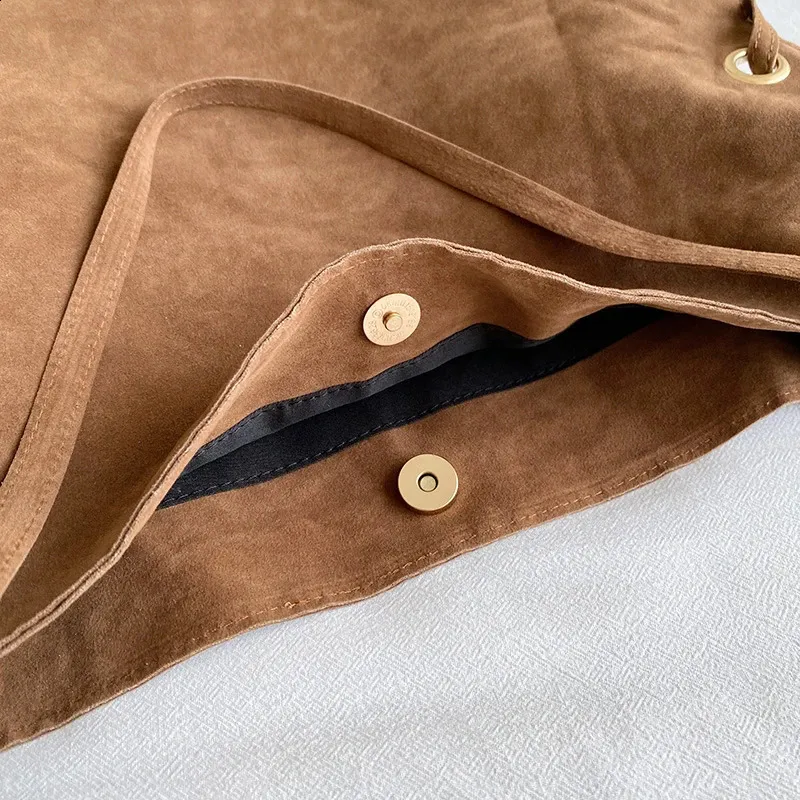 Ladies Handbags Brown Bags Tote Suede Leather Shoulder Women Top Handle Bag Female Sac A Main 240924_voghion.com