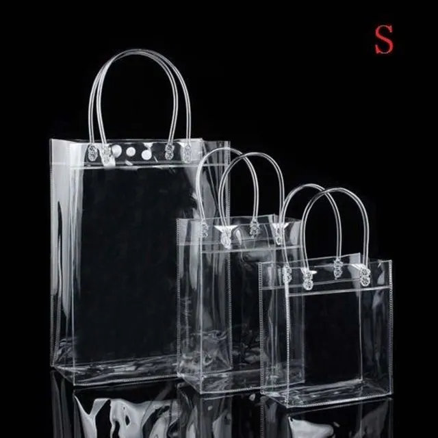 2024New Clear Purse Handbag For Lady Eco Friendly Flower Tote Shopping Reusable Waterproof PVC Shoulder Shopper Bag_voghion.com