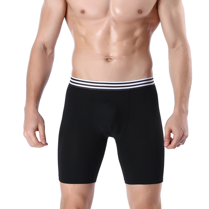  Intimo da uomo Boxer da corsa da uomo in cotone allungato con gamba antiusura, boxer taglie forti_voghion.com