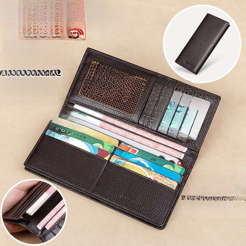 Portafoglio lungo in pelle sottile da uomo 2025NewStrap con cerniera_voghion.com