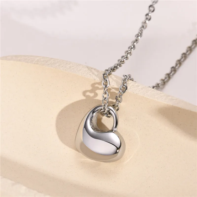 Collier avec pendentif en forme de cœur en forme d'urne en acier inoxydable 316L pour femme, chaîne KOTiK Fashion, couleur noir, or et argent_voghion.com