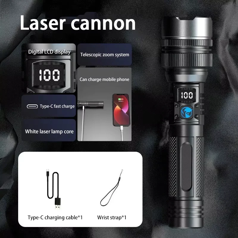 Led Tactical Flashlight Super Bright Rechargeable Usb-c Torch_voghion.com