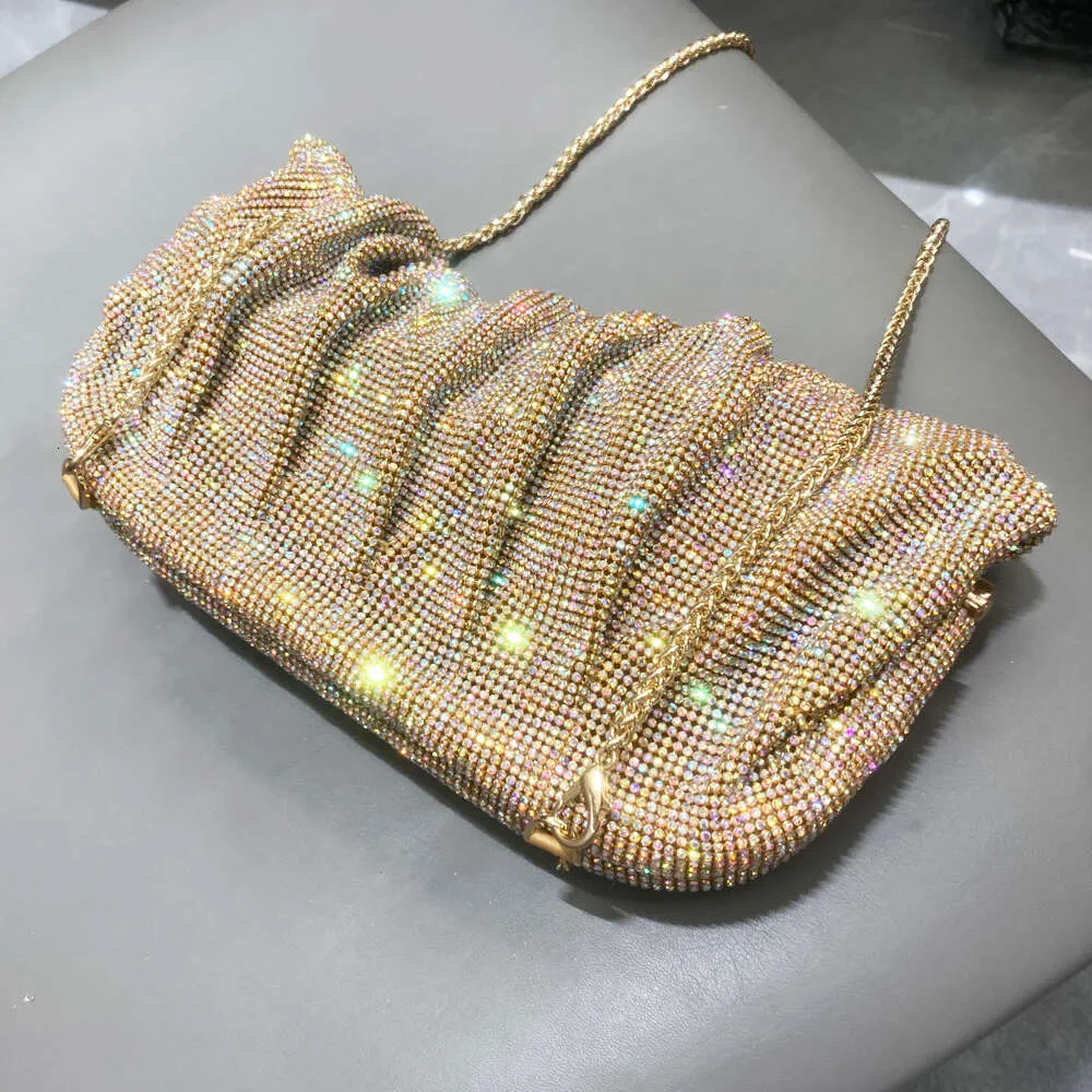 Robe de soirée Rhies à poignée brillante, nouveau portefeuille pliable et sac à main de créateur pour fête de mariage de haute qualité_voghion.com