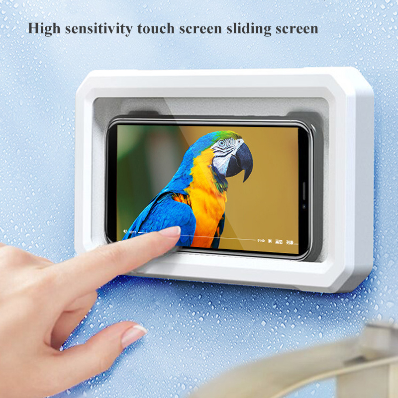 Supporto per telefono cellulare girevole retrattile con touch screen impermeabile da parete, supporto per telefono cellulare, staffa pigra per bagno e cucina_voghion.com