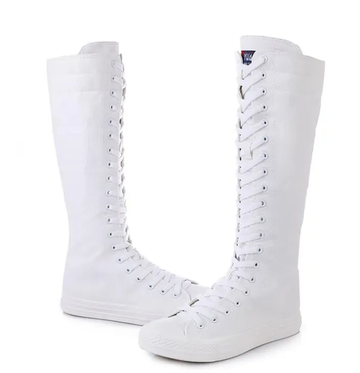 Stivaletti sneaker in tela donna stile gotico punk con lacci_voghion.com
