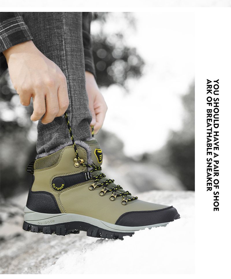 Herrenschuhe mit Fleece verdickt warme Schneestiefel Outdoor Herren High Top Nordost Baumwollschuhe_voghion.com
