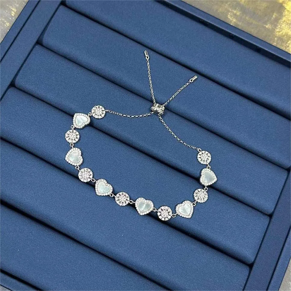 Une marque amour coeur bracelet concepteur pour les femmes charme perle élégant coeurs roses diamant turquie cohérent tennis ongles_voghion.com
