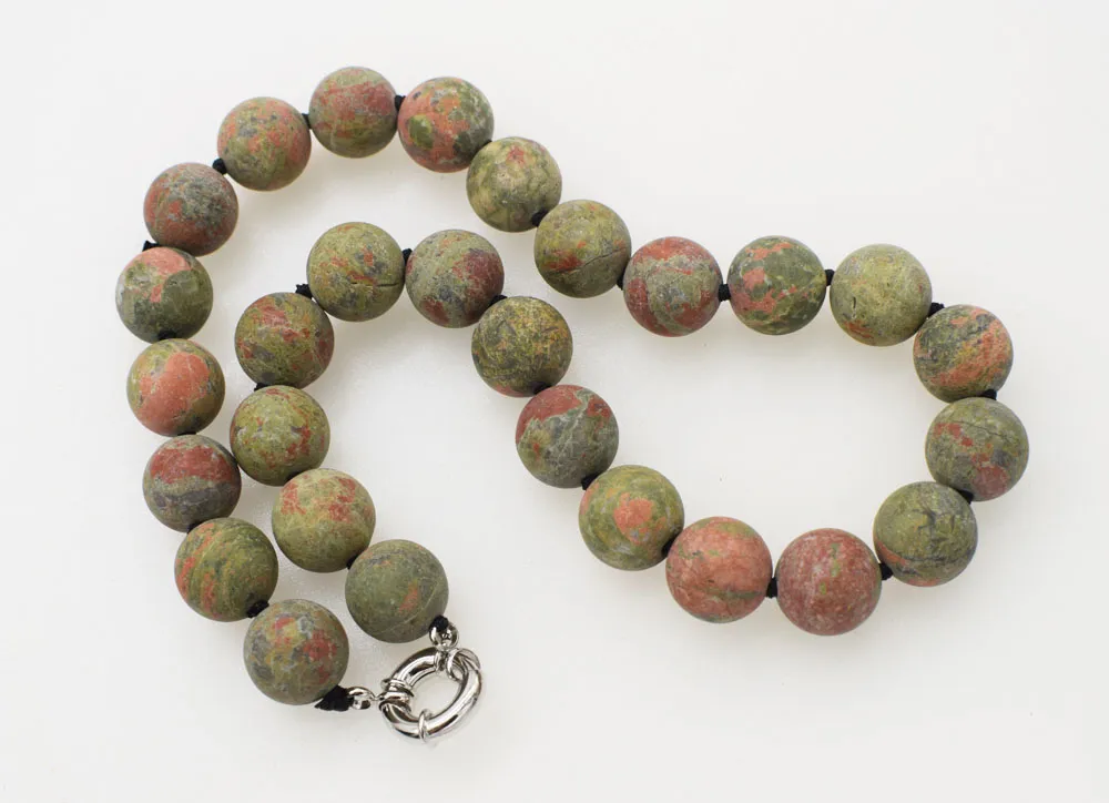 Chaînes Pierres d'agates vertes 12 mm 14 mm Collier rond flou Bracelet 18 pouces 7,5 pouces Perles en gros_voghion.com