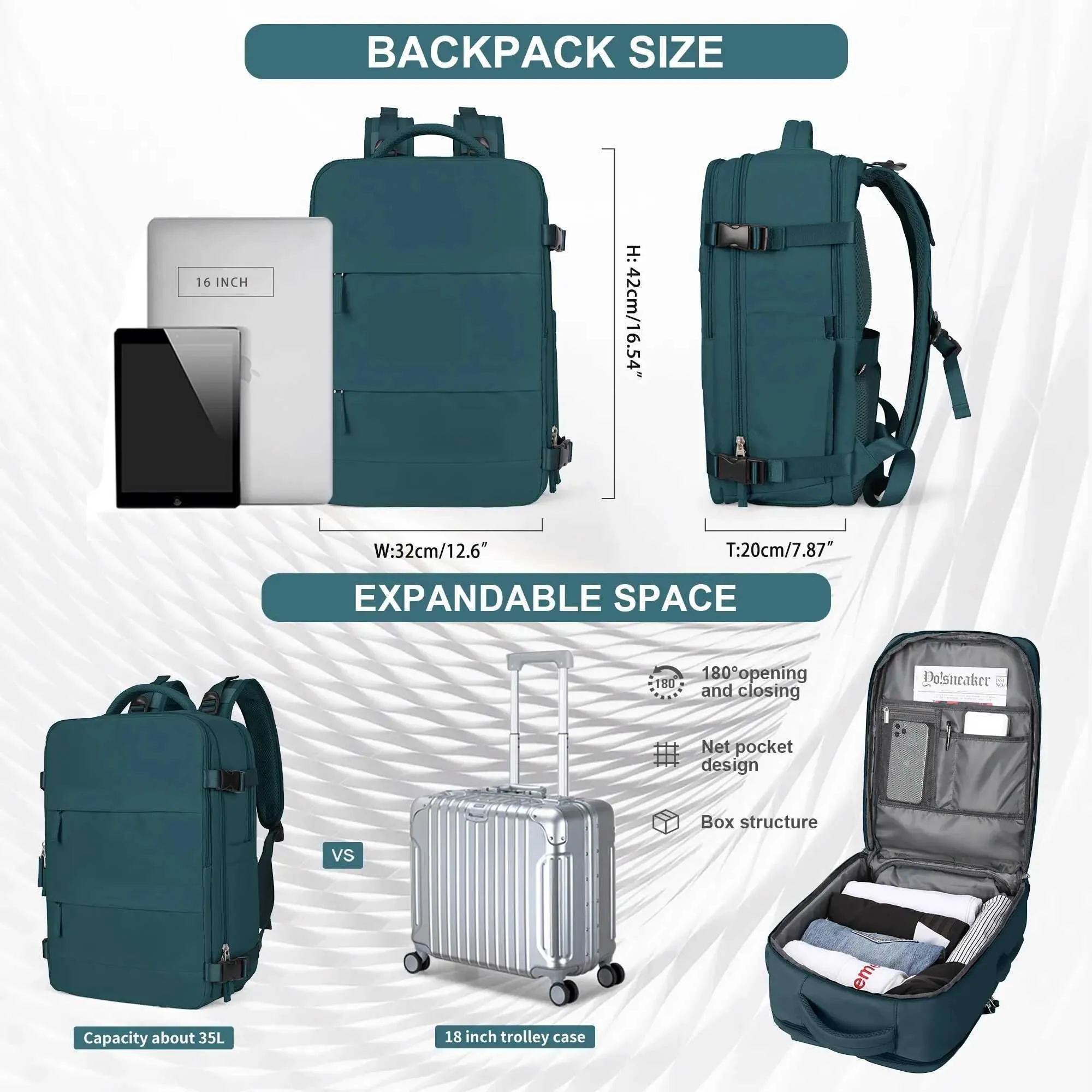 Likros Travel Große Kapazität Hand Lage Laptop Rucksack für Frauen Wasserdicht Business Flug Kabine Tasche Männer_voghion.com
